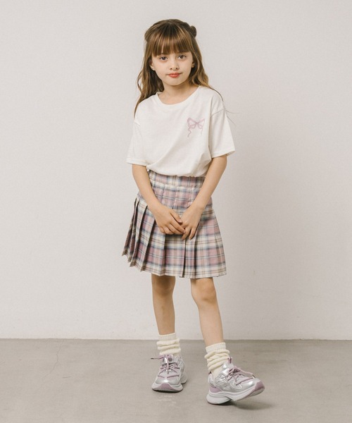 URBAN CHERRY（アーバンチェリー）の「【インナーパンツ付】チェックプリーツスカート（スカート・キッズ・グリーン/グレー/ブルー/ピンク/ライトブルー・140cm/130cm/120cm/150cm/110cm）」の17枚目の写真
