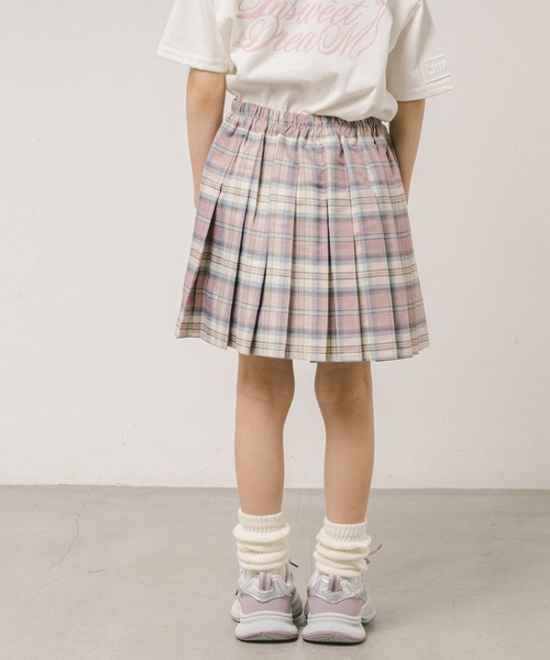 URBAN CHERRY（アーバンチェリー）の「【インナーパンツ付】チェックプリーツスカート（スカート・キッズ・グリーン/グレー/ブルー/ピンク/ライトブルー・140cm/130cm/120cm/150cm/110cm）」の15枚目の写真