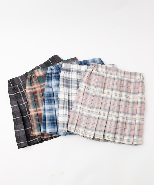 URBAN CHERRY（アーバンチェリー）の「【インナーパンツ付】チェックプリーツスカート（スカート・キッズ・グリーン/グレー/ブルー/ピンク/ライトブルー・140cm/130cm/120cm/150cm/110cm）」の6枚目の写真