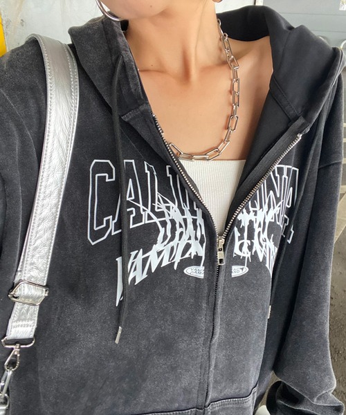 non-hedge（ノンヘッジ）の「ブリーチビッグパーカー（パーカー・レディース・ブラック×ブラック/ブラック×ホワイト/ブラック・FREE）」の10枚目の写真