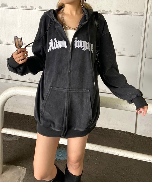 non-hedge（ノンヘッジ）の「ブリーチビッグパーカー（パーカー・レディース・ブラック×ブラック/ブラック×ホワイト/ブラック・FREE）」の14枚目の写真