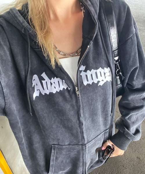 non-hedge（ノンヘッジ）の「ブリーチビッグパーカー（パーカー・レディース・ブラック×ブラック/ブラック×ホワイト/ブラック・FREE）」の15枚目の写真