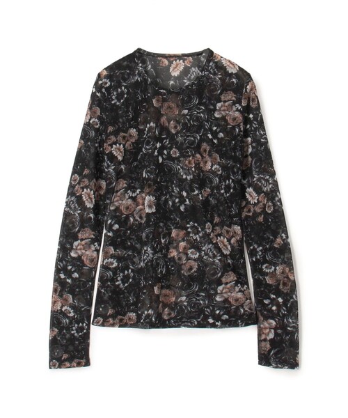 シアープリント クルーネックトップ（Tシャツ/カットソー
