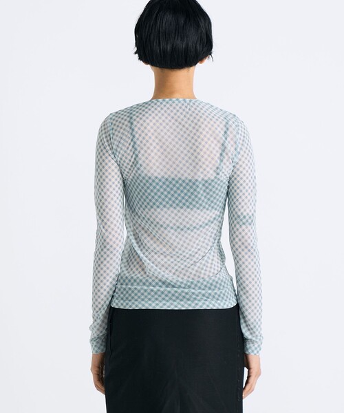 EDITION(エディション)の「シアープリント クルーネックトップ(Tシャツ/カットソー・レディース・ブラック系その他/ライトブルー・FREE)」の8枚目の写真