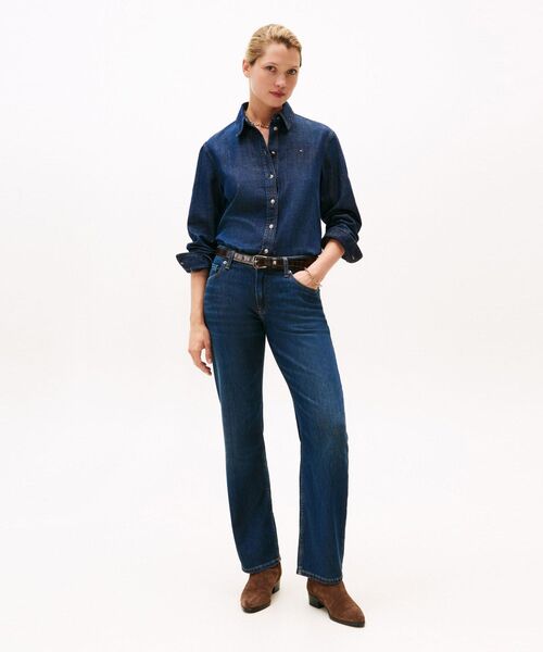 TOMMY HILFIGER(トミーヒルフィガー)の「クラッシックストレートミロデニムパンツ(デニムパンツ・レディース・インディゴブルー・28inch/25inch/26inch/27inch)」の2枚目の写真