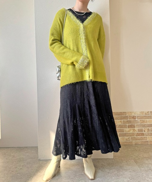 LHELBIE（レルビエ）の「レースワンピース【ペチキャミワンピースセット】（ワンピース・レディース・ブラック/アイボリー/レッド・M）」の3枚目の写真