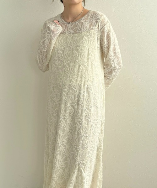 LHELBIE（レルビエ）の「レースワンピース【ペチキャミワンピースセット】（ワンピース・レディース・ブラック/アイボリー/レッド・M）」の6枚目の写真