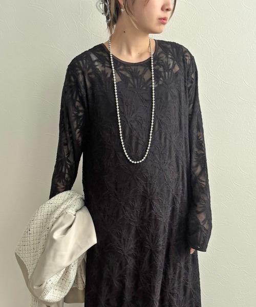 LHELBIE（レルビエ）の「レースワンピース【ペチキャミワンピースセット】（ワンピース・レディース・ブラック/アイボリー/レッド・M）」の10枚目の写真