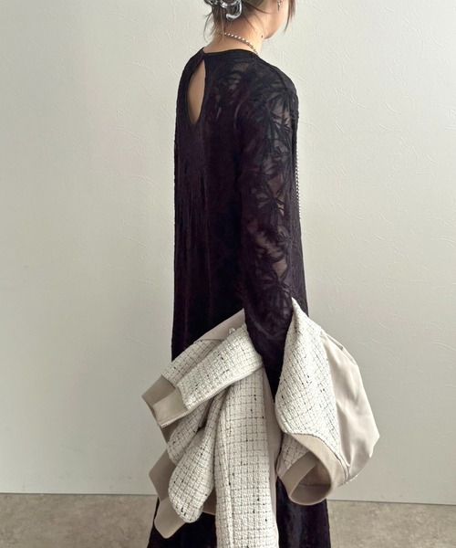 LHELBIE（レルビエ）の「レースワンピース【ペチキャミワンピースセット】（ワンピース・レディース・ブラック/アイボリー/レッド・M）」の13枚目の写真