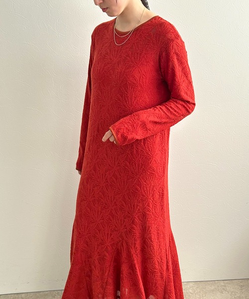 LHELBIE（レルビエ）の「レースワンピース【ペチキャミワンピースセット】（ワンピース・レディース・ブラック/アイボリー/レッド・M）」の20枚目の写真