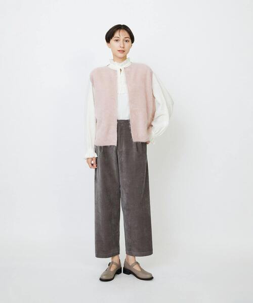 LOISIR（ロワズィール）の「カシミヤファー加工ベスト（ベスト・レディース・ピンク/グレー・FREE）」の11枚目の写真