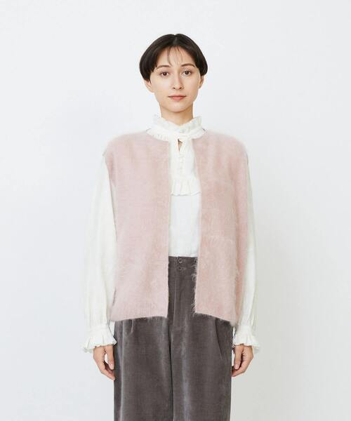 LOISIR（ロワズィール）の「カシミヤファー加工ベスト（ベスト・レディース・ピンク/グレー・FREE）」の14枚目の写真
