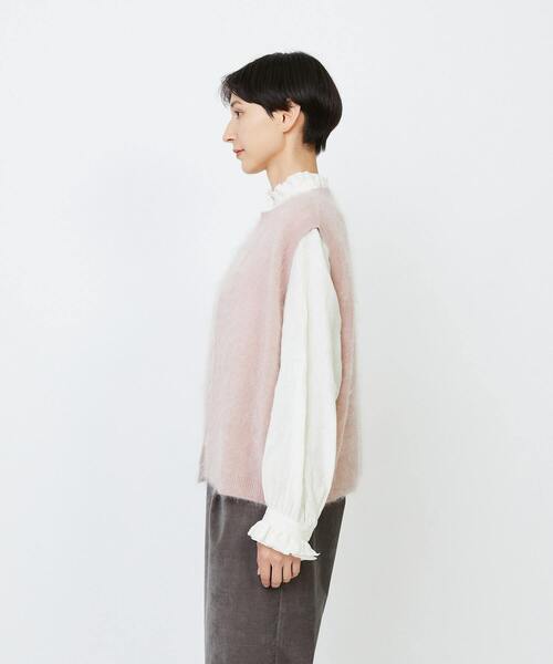LOISIR（ロワズィール）の「カシミヤファー加工ベスト（ベスト・レディース・ピンク/グレー・FREE）」の15枚目の写真