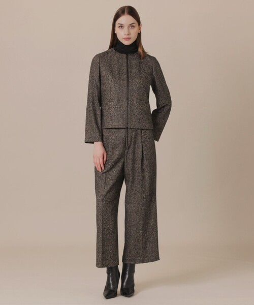 MACKINTOSH LONDON（マッキントッシュ ロンドン）の「【WEB・一部店舗限定】カラーネップヘリンボンパンツ（その他パンツ・レディース・ダークブラウン・38/40）」の8枚目の写真