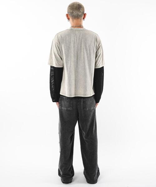 SHORT ROUND（ショートラウンド）の「SHORT ROUND/ブリーチスタッズロゴスウェットパンツ（スウェットパンツ・メンズ・スミクロ/グレー・LARGE/MEDIUM）」の8枚目の写真