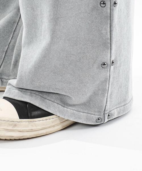 SHORT ROUND（ショートラウンド）の「SHORT ROUND/ブリーチスタッズロゴスウェットパンツ（スウェットパンツ・メンズ・スミクロ/グレー・LARGE/MEDIUM）」の5枚目の写真