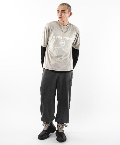 SHORT ROUND（ショートラウンド）の「SHORT ROUND/ブリーチスタッズロゴスウェットパンツ（スウェットパンツ・メンズ・スミクロ/グレー・LARGE/MEDIUM）」の21枚目の写真