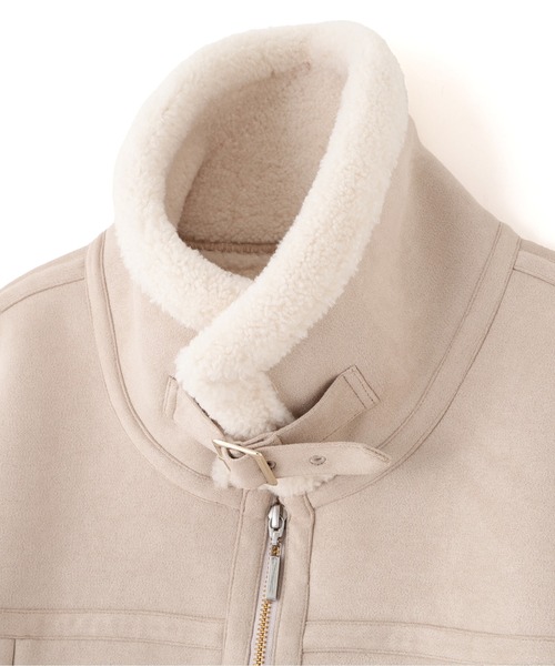 JILL by JILL STUART（ジルバイジルスチュアート）の「◇フェイクムートンフライトジャケット（ムートンコート・レディース・ベージュ/ピンク・MEDIUM/SMALL）」の14枚目の写真
