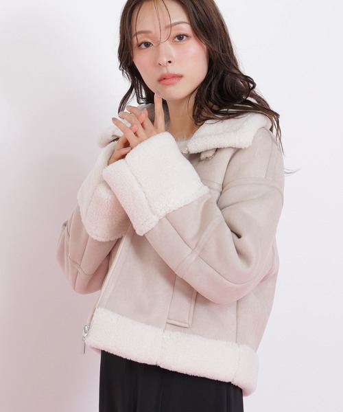 ◇フェイクムートンフライトジャケット（ムートンコート）｜JILL