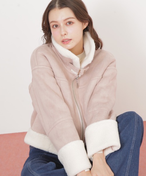 ◇フェイクムートンフライトジャケット（ムートンコート）｜JILL