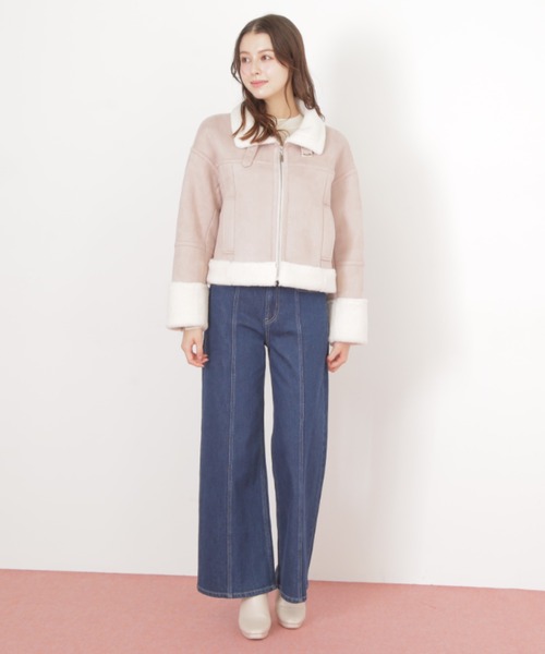 ムートンコート　JILL STUART ファー JILL by STUART コート アウター フェイクムートンジャケット