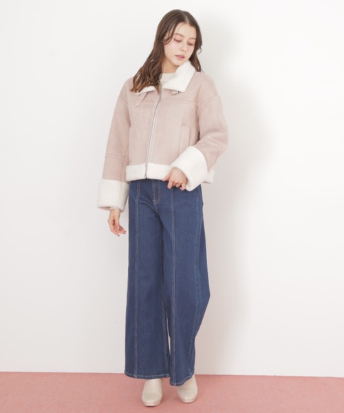 ◇フェイクムートンフライトジャケット（ムートンコート）｜JILL