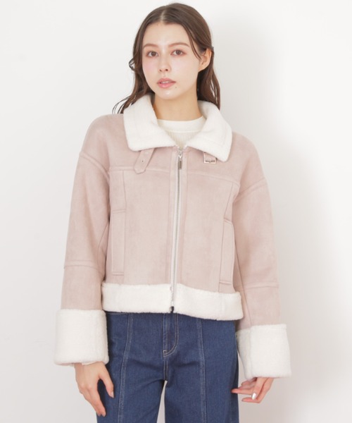 ◇フェイクムートンフライトジャケット（ムートンコート）｜JILL by
