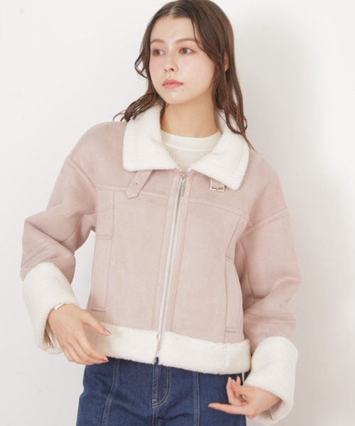 ◇フェイクムートンフライトジャケット（ムートンコート）｜JILL by