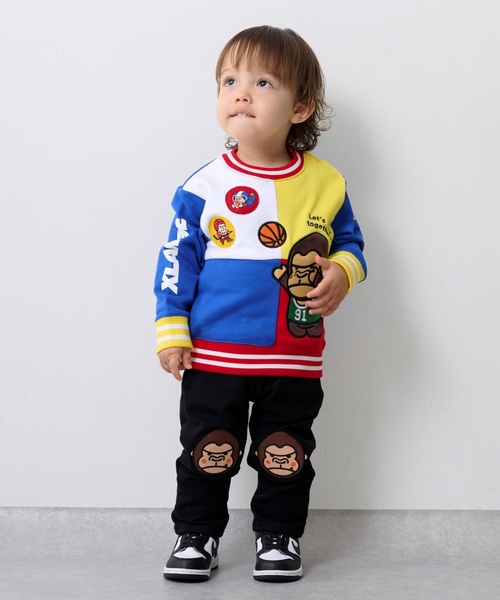 XLARGE KIDS(エクストララージキッズ)の「ファニーゴリラマルチカラートレーナー(スウェット・キッズ・レッド/ネイビー・80cm/90cm/100cm/110cm/120cm/140cm/130cm)」の14枚目の写真