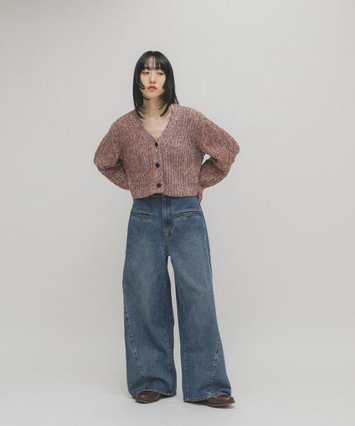 KBF（ケイビーエフ）の「WIDEレッグアジャストデニム（デニムパンツ・レディース・ブラック/ブルー・38/36）」の5枚目の写真