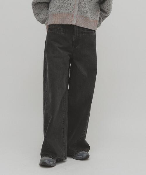 KBF（ケイビーエフ）の「WIDEレッグアジャストデニム（デニムパンツ・レディース・ブラック/ブルー・38/36）」の13枚目の写真