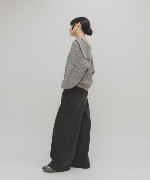 KBF（ケイビーエフ）の「WIDEレッグアジャストデニム（デニムパンツ・レディース・ブラック/ブルー・38/36）」の16枚目の写真