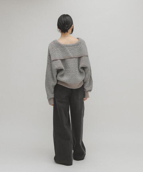 KBF（ケイビーエフ）の「WIDEレッグアジャストデニム（デニムパンツ・レディース・ブラック/ブルー・38/36）」の17枚目の写真