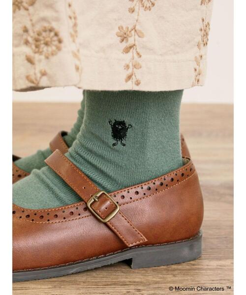 Samansa Mos2(サマンサ モスモス)の「【MOOMIN×Samansa Mos2】スティンキー刺繍ソックス(ソックス/靴下・レディース・グリーン/ブルー/オフホワイト・F)」の2枚目の写真