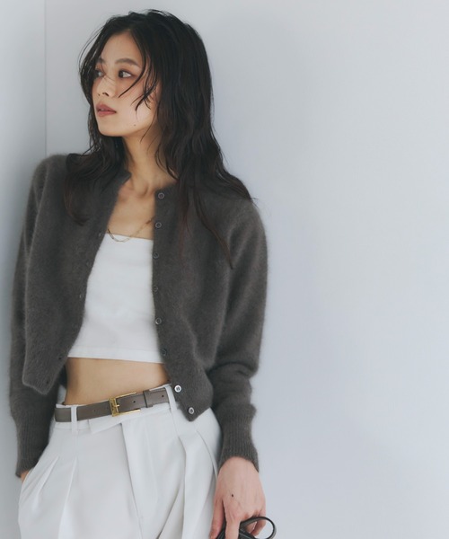 新品未使用　anuans ラクーンフォックスショートカーディガン　ピンク アニュアンス anuans ラクーンフォックスショートカーディガン （PINK