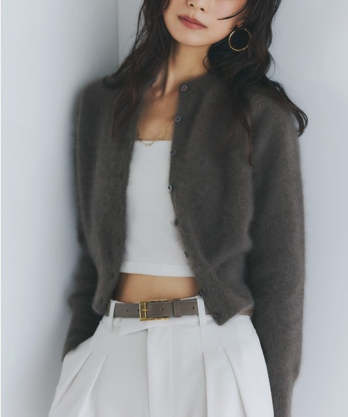 翌日発送❣️★美品★アニュアンス　ラクーンフォックスショートカーディガン モカ ♡anuans♡ラクーンフォックスショートカーディガン ラクーン