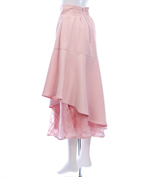 CLEAR BASIC（クリアベーシック）の「【低身長対応／サイズ展開あり】シアーチェックドッキングアシンメトリースカート[大人 フェミニン 上品]≪新色追加≫（スカート・レディース・アイボリー/ブラック/ピンク/サックスブルー・F/PF）」の12枚目の写真