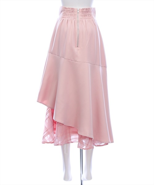 CLEAR BASIC（クリアベーシック）の「【低身長対応／サイズ展開あり】シアーチェックドッキングアシンメトリースカート[大人 フェミニン 上品]≪新色追加≫（スカート・レディース・アイボリー/ブラック/ピンク/サックスブルー・F/PF）」の13枚目の写真