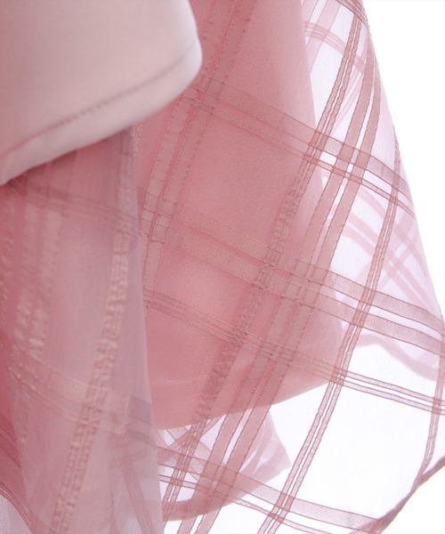 CLEAR BASIC（クリアベーシック）の「【低身長対応／サイズ展開あり】シアーチェックドッキングアシンメトリースカート[大人 フェミニン 上品]≪新色追加≫（スカート・レディース・アイボリー/ブラック/ピンク/サックスブルー・F/PF）」の9枚目の写真