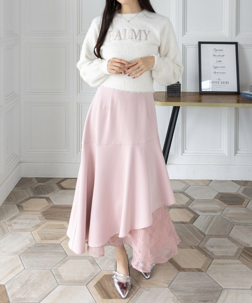 CLEAR BASIC（クリアベーシック）の「【低身長対応／サイズ展開あり】シアーチェックドッキングアシンメトリースカート[大人 フェミニン 上品]≪新色追加≫（スカート・レディース・アイボリー/ブラック/ピンク/サックスブルー・F/PF）」の20枚目の写真