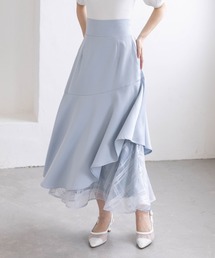 CLEAR BASIC（クリアベーシック）の「【低身長対応／サイズ展開あり】アソート柄シアードッキングアシンメトリースカート（スカート）」