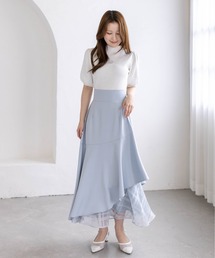 CLEAR BASIC（クリアベーシック）の「【低身長対応／サイズ展開あり】アソート柄シアードッキングアシンメトリースカート（スカート）」