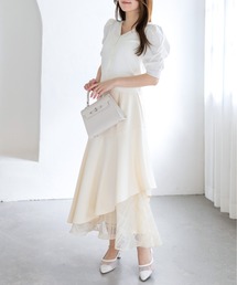 CLEAR BASIC（クリアベーシック）の「【低身長対応／サイズ展開あり】アソート柄シアードッキングアシンメトリースカート（スカート）」