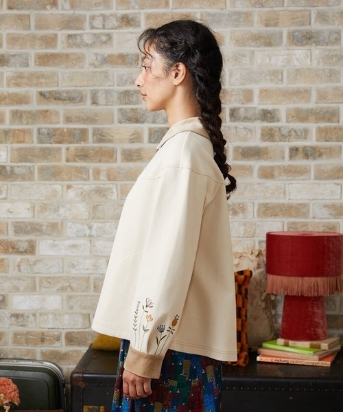 ホコモモラ（JOCOMOMOLA）/Paisaje de la ciudad フラワー刺繍ブルゾン セール】Paisaje de la ciudad フラワー刺繍ブルゾン（その他アウター