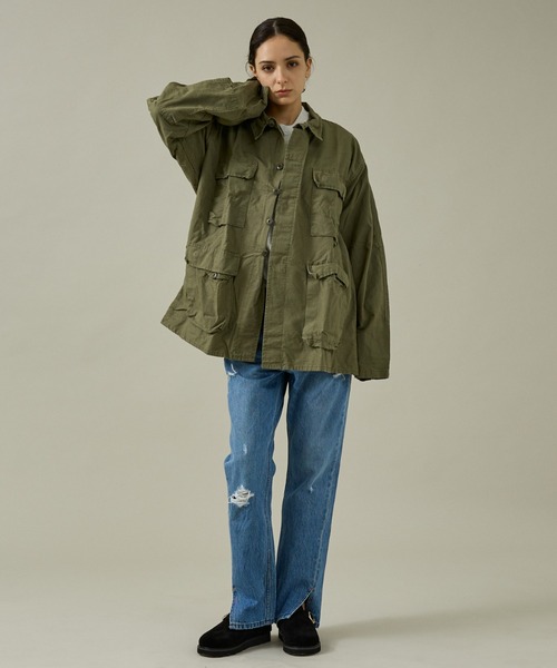 THRIFTY LOOK(スリフティールック)の「【U.S MILITARY】 BDU FATIGUE JACKET COTTON RIP-STOP COMMERCIAL MODEL OZONE WASHED (LONG)/ミリタリー【WEB限定】(ブルゾン・メンズ・グリーン系その他・XL/L)」の12枚目の写真