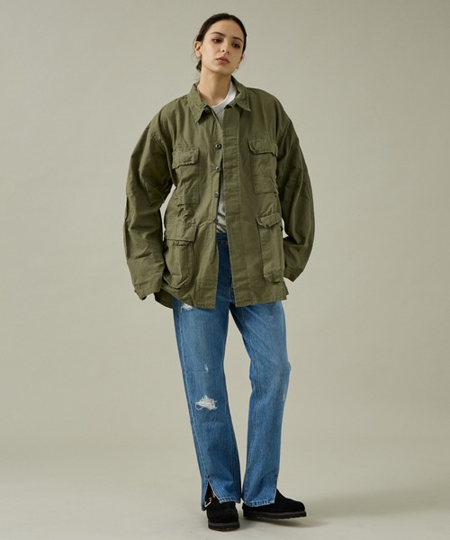 THRIFTY LOOK(スリフティールック)の「【U.S MILITARY】 BDU FATIGUE JACKET COTTON RIP-STOP COMMERCIAL MODEL OZONE WASHED (LONG)/ミリタリー【WEB限定】(ブルゾン・メンズ・グリーン系その他・XL/L)」の11枚目の写真