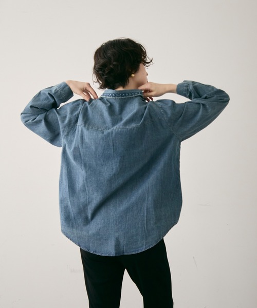 Trish（トリッシュ）の「オリエンタル刺繍デニムシャツ（シャツ/ブラウス・レディース・ネイビー/サックスブルー・FREE）」の12枚目の写真