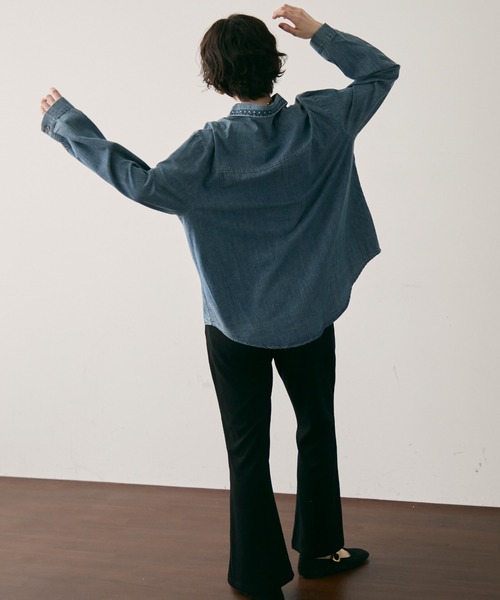 Trish（トリッシュ）の「オリエンタル刺繍デニムシャツ（シャツ/ブラウス・レディース・ネイビー/サックスブルー・FREE）」の19枚目の写真