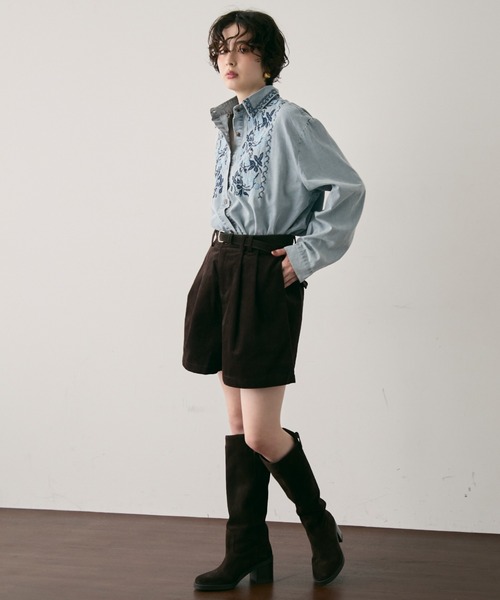 Trish（トリッシュ）の「オリエンタル刺繍デニムシャツ（シャツ/ブラウス・レディース・ネイビー/サックスブルー・FREE）」の6枚目の写真