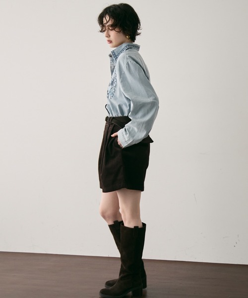 Trish（トリッシュ）の「オリエンタル刺繍デニムシャツ（シャツ/ブラウス・レディース・ネイビー/サックスブルー・FREE）」の3枚目の写真